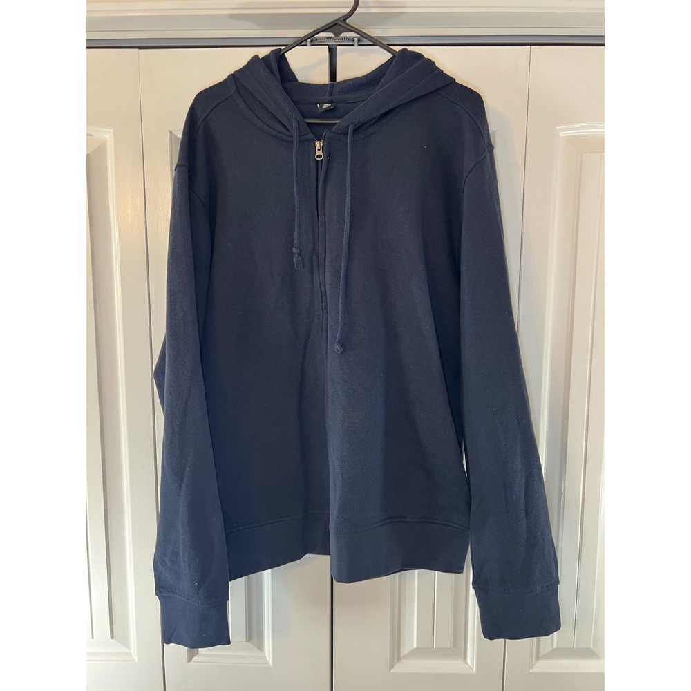 New Dark Navy Blue Full Zip Hoodie Sweatshirt XXL BJP003 Fleece Lined